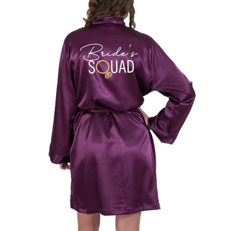 Bride's Squad Satin Robe with Ring
