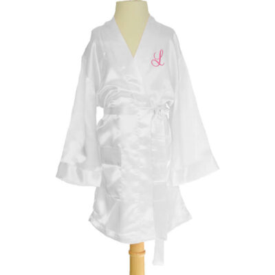 Personalized Kid's Satin Robe with Initial
