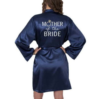 Mother of the Bride' Satin Robe with Ring - Personalized Brides
