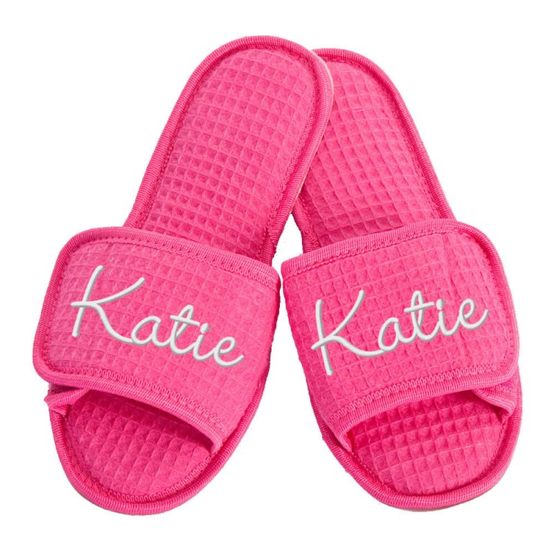 Custom Slippers with Embroidered Name