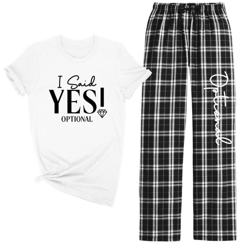 "I Said Yes!" Flannel Pant Pajama Set
