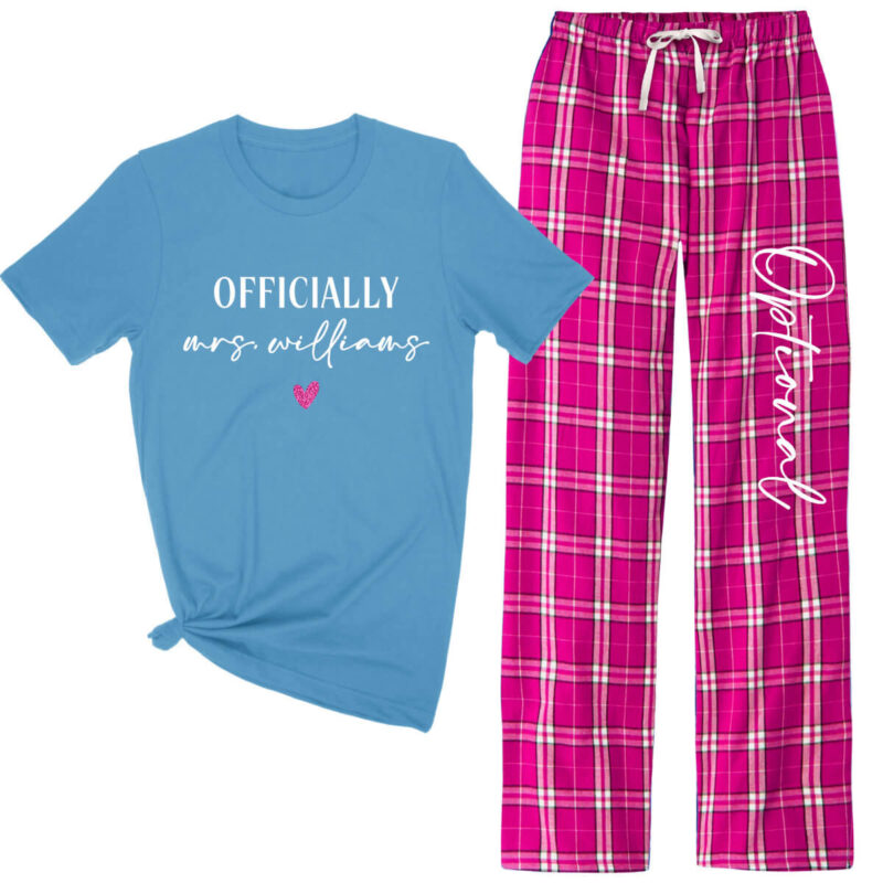 Officially Mrs. Flannel Pant Pajama Set