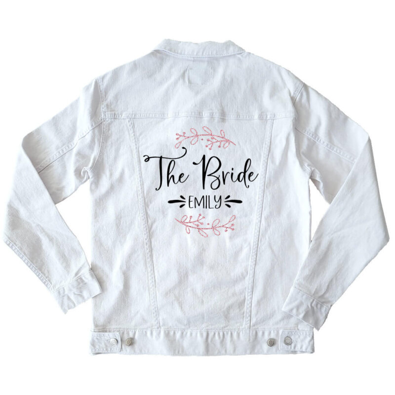 The Bride Jean Jacket with Name and Branches
