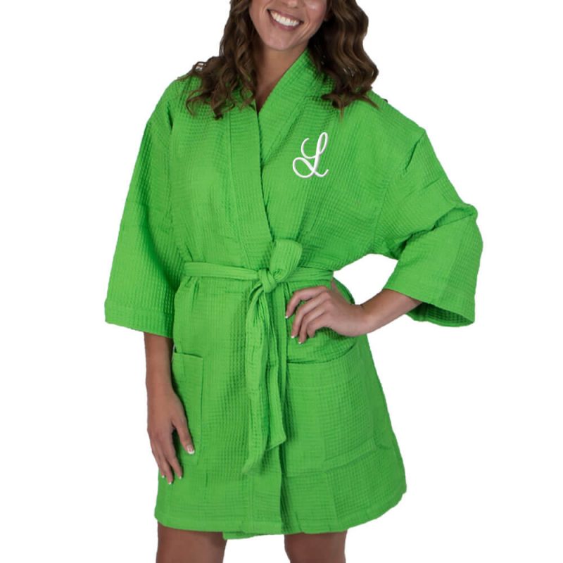 Personalized Waffle Bridal Party Robe with Initial