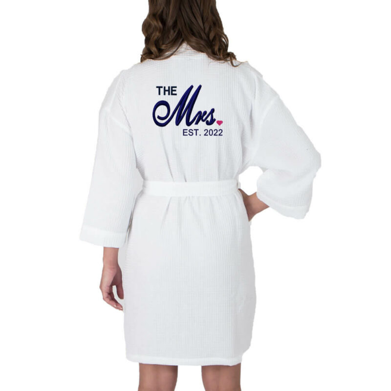 Personalized "The Mrs." Waffle Bride Robe
