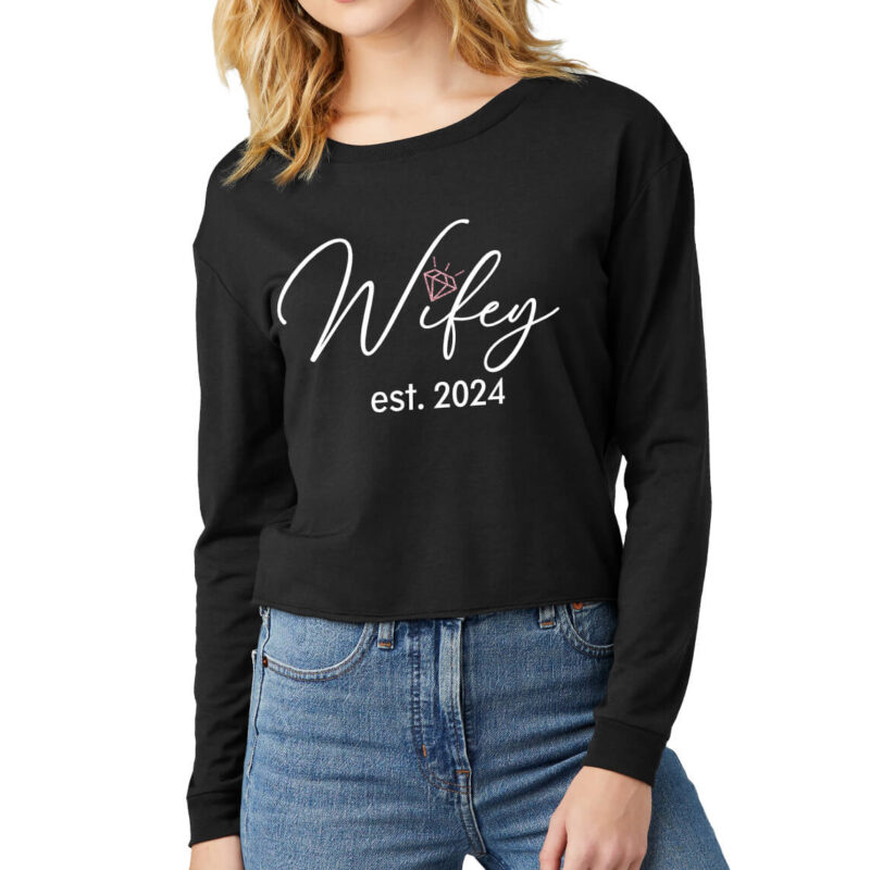 Long Sleeve Midi Wifey Shirt with est. year