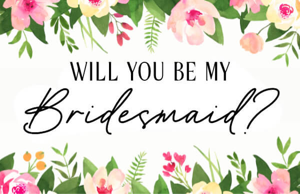 Free Printable Bridesmaid Proposal Card - Floral Top/Bottom