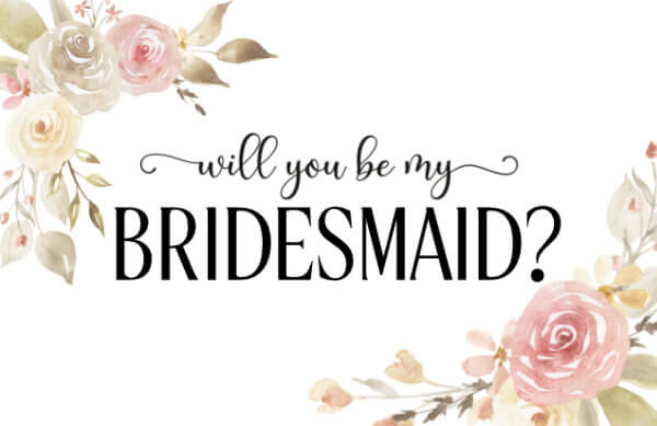 Free Printable Bridesmaid Proposal Card - Floral Corners