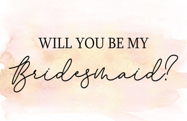 Free Printable Will you be my Bridesmaid card - Rose Watercolor