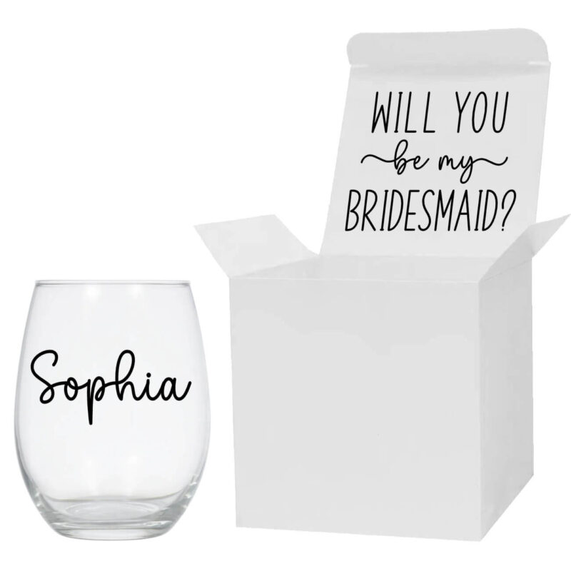 Will you be my Bridesmaid Wine Glass Gift Box Set