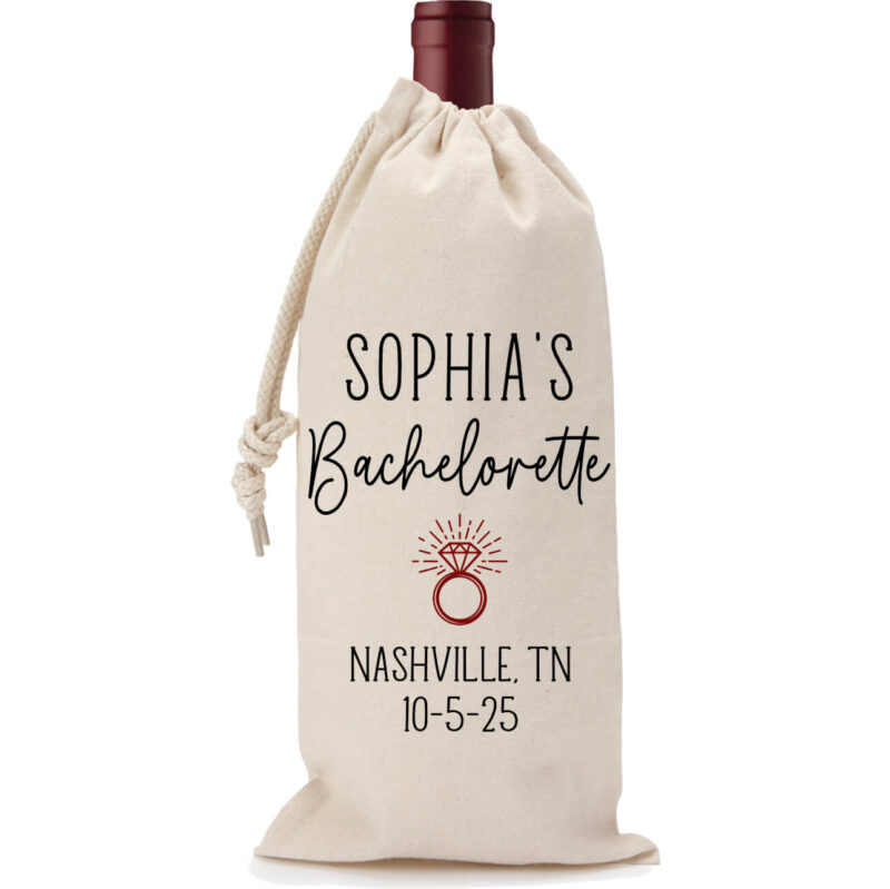 Personalized Bachelorette Party Wine Bag