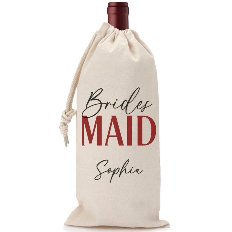 Personalized Bridal Party Wine Bag with Name