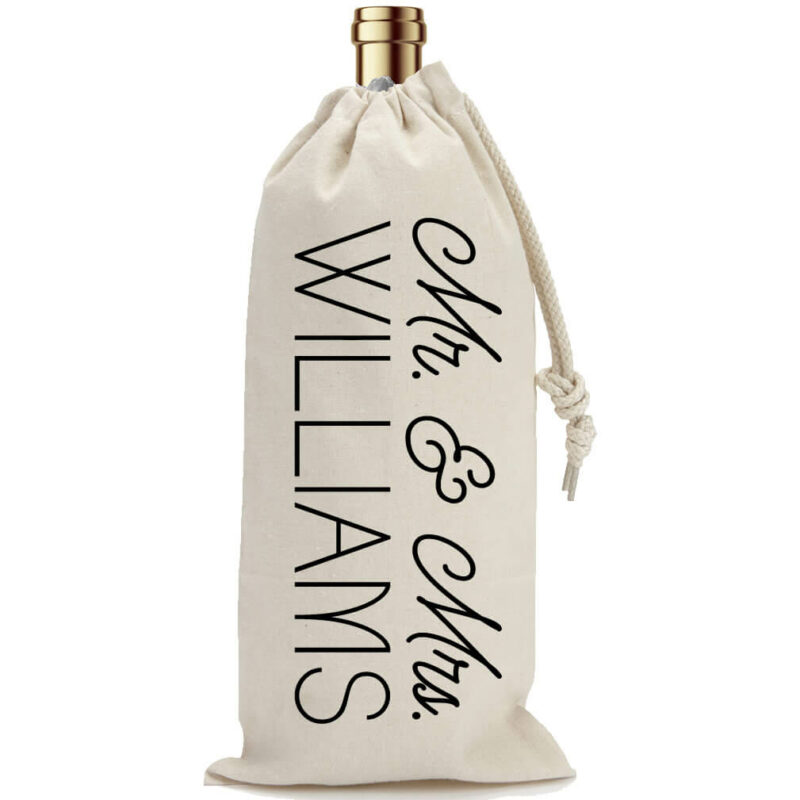 Personalized "Mr. & Mrs." Wine Bag