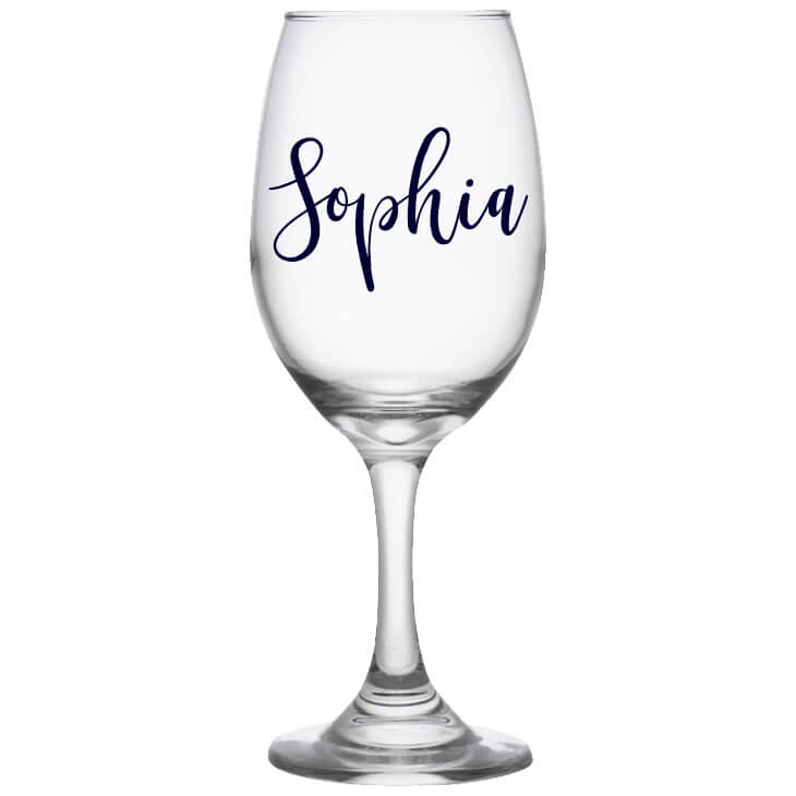 Custom Name Portable Wine Glass Calligraphy Bachelorette Favor