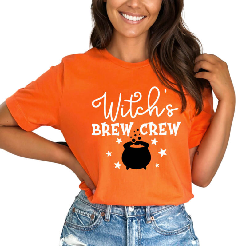 'Witch's Brew Crew' Halloween Bridal Party Shirt
